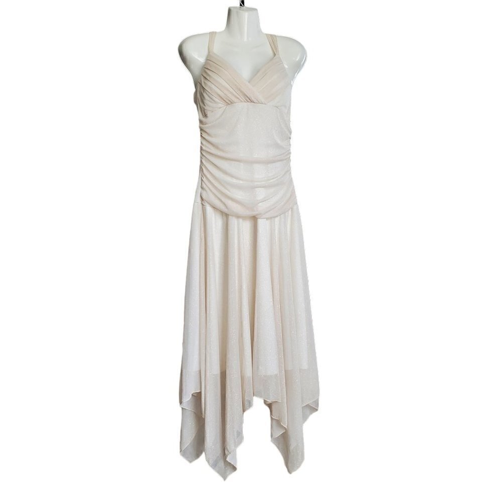 WOMENS GLITTER DRAPED FRONT DRESS SIZE XL